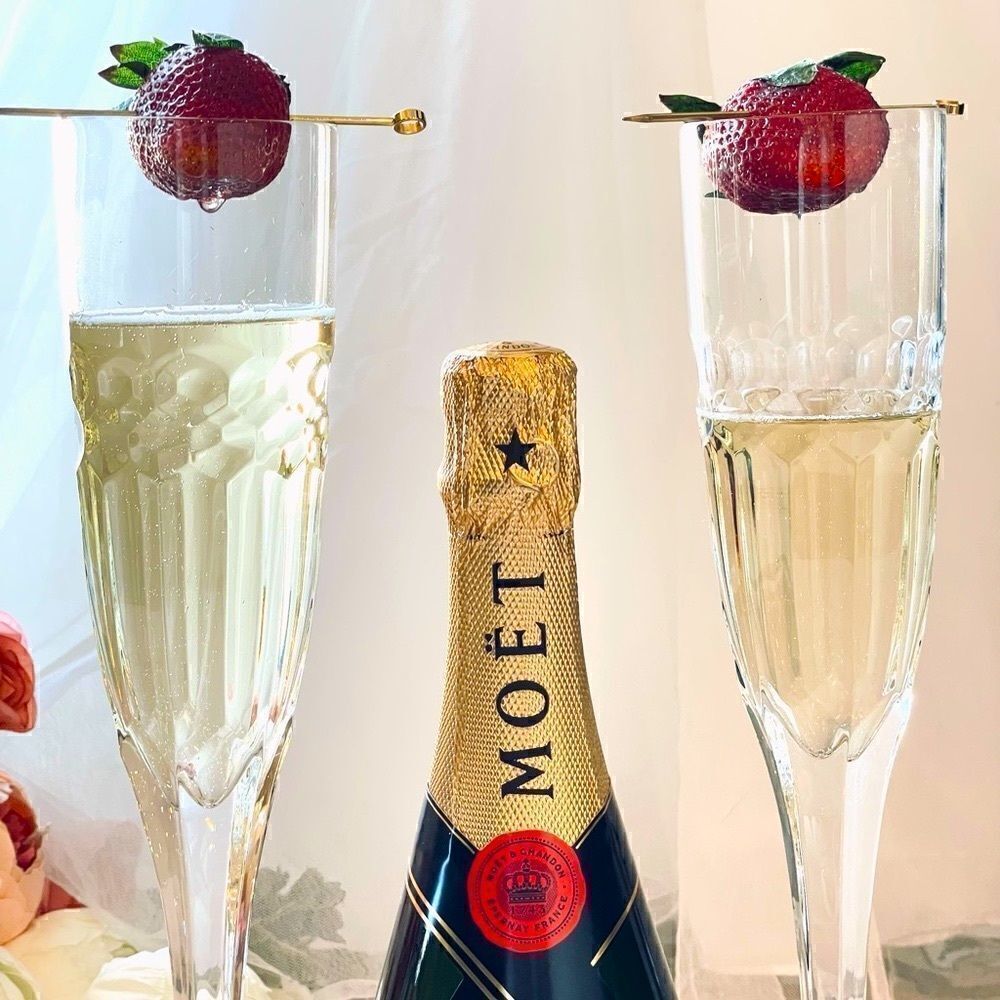 ♥️ TALL Mid Century Champagne flutes, oversized tall wedding glasses PRICE FIRM. - Picture 8 of 17